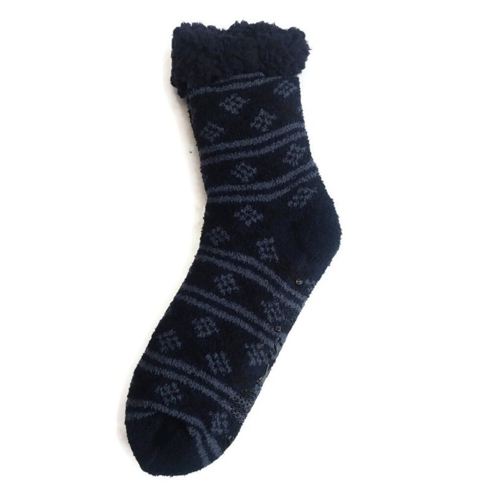 MUK LUKS Mens Cabin Socks L/XL Shoe Size 11/13 Dark Blue Multi Warm and Cozy RT - Picture 4 of 4